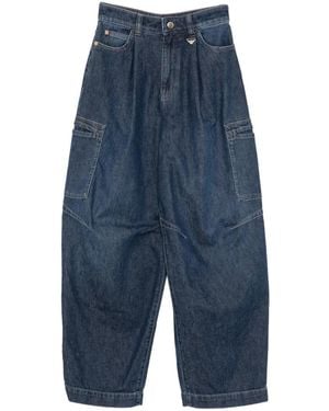 Emporio Armani Pocket Pleated Jeans - Blue