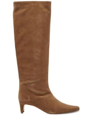 STAUD Suede Knee-High Boots - Brown