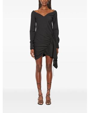 AC9 Long-Sleeves Asymmetric Dress - Black