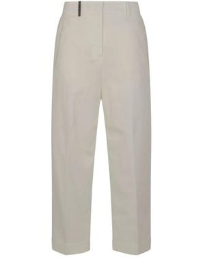 Peserico Tailored Straight-Leg Pants - White