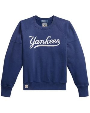 Polo Ralph Lauren Yankees Raglan-Sleeve Crew-Neck Sweatshirt - Blue