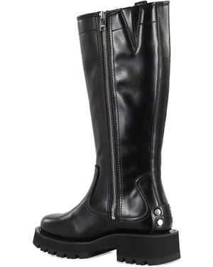 Ganni Studded Leather Boots - Black