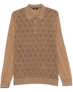 Stefano Ricci Polo con motivo geométrico - Neutro