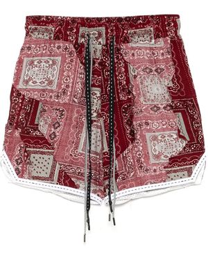 Mostly Heard Rarely Seen Paisley Cut-Me-Up Shorts - Red