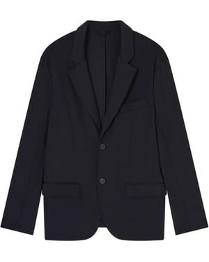 Emporio Armani Nylon Single-Breasted Blazer - Blue