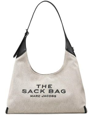Marc Jacobs The Leather-Trim Canvas Belted Sack Bag Tote Bag - White