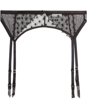 Fleur du Mal Love Lock Garter Belt - Gray