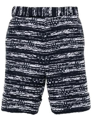 Thom Browne Melange Tulle Yarn Tweed Shorts - Blue