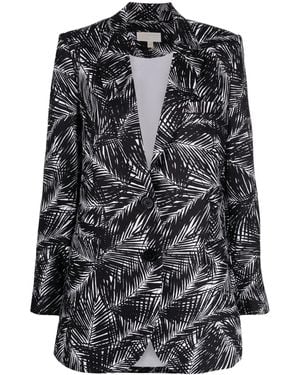 MICHAEL Michael Kors Palm-Print Blazer - Black