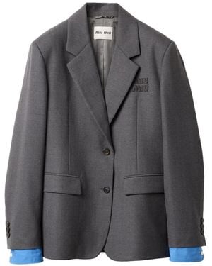 Miu Miu Einreihiges Gabardine-Sakko - Schwarz