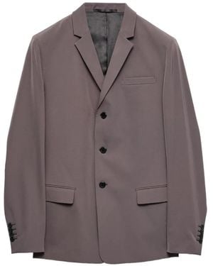 Prada Single-Breasted Stretch Technical Fabric Jacket - Brown