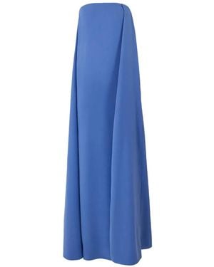Carolina Herrera Strapless Draped Gown - Blue