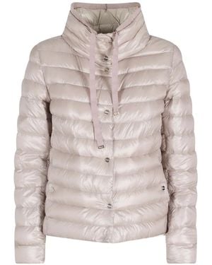 Herno Quilted Funnel-Neck Jacket - Grey