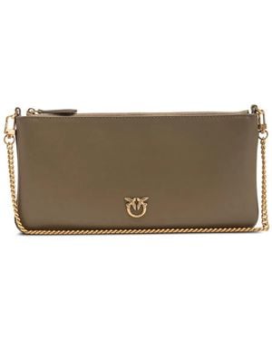 Pinko レザーショルダーバッグ - ブラウン