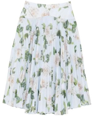 Antonio Marras Floral Pleated Midi Skirt - White