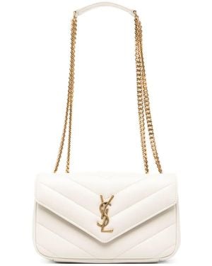 Saint Laurent Kleine Loulou Schultertasche - Weiß