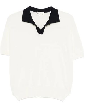 Ma'ry'ya Klassisches Poloshirt - Weiß