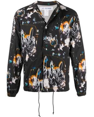 Comme des Garçons Abstract Print Shirt Jacket - Black