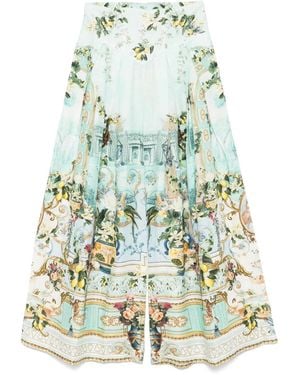 CAMILLA Floral-Print Pants - Green