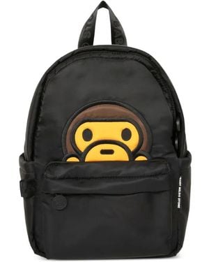 *BABY MILO® STORE BY *A BATHING APE® Baby Milo Appliqué Backpack - Black