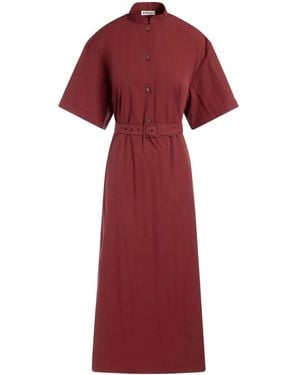 Bally Belted Midi Dress - Red
