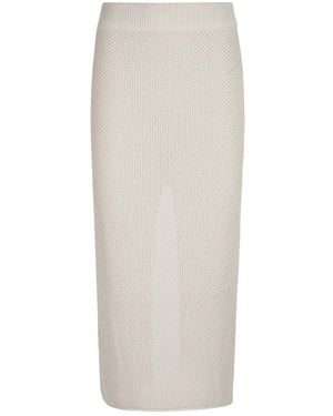 Canessa Falda midi de punto flojo - Blanco