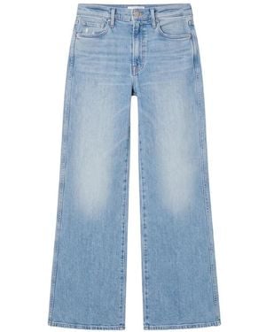 Mother Faded Wide-Leg Jeans - Blue