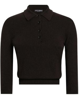 Dolce & Gabbana Poloshirt Aus Kaschmir - Schwarz