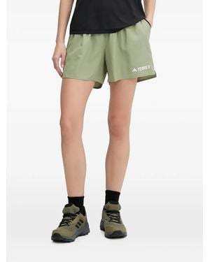adidas Logo-Print Performance Shorts - Green