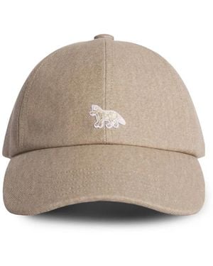 Maison Kitsuné Baby Fox Embroidered Patch Baseball Cap - Natural
