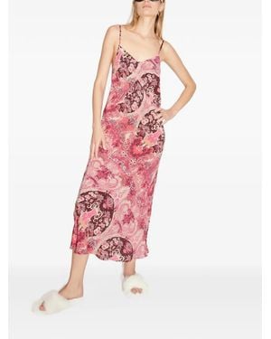 Maria Cher Besalu Isabel Floral-Print Midi Dress - Red