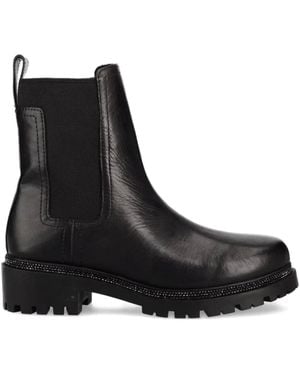 DKNY レザー チェルシーブーツ - ブラック