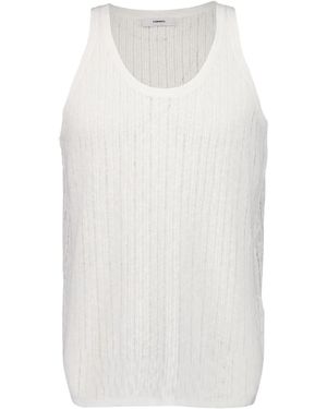 Commas Pointelle Knit Tank - White