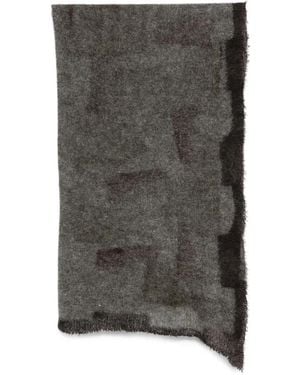 Faliero Sarti Little Simy Abstract-Pattern Frayed Scarf - Grey