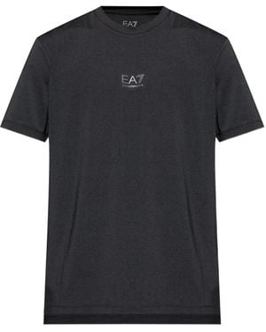 EA7 Logo-Print T-Shirt - Black