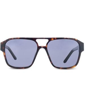 FACE HIDE Tortoiseshell Double-Bridge Sunglasses - Blue