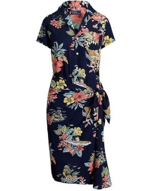 Polo Ralph Lauren Floral-Print Wrap Dress - Blue