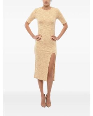 Samsøe & Samsøe Front-Slit Midi Dress - Natural
