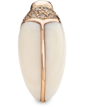 Bibi Van Der Velden 18Kt Mini Mammoth Scarab Stud Diamond Earring - White