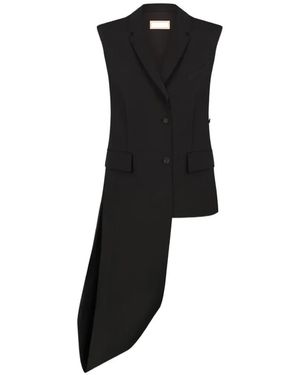 Litkovskaya Asymmetric Panelled Waistcoat - Black