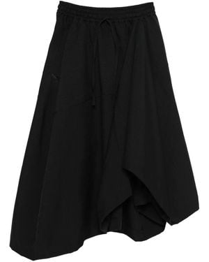 Y-3 Asymmetric-Hem Midi Skirt - Black