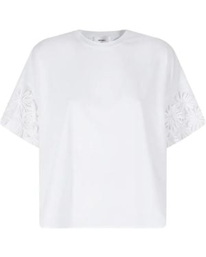 MEIMEIJ Floral-Appliqué Short-Sleeve T-Shirt - White