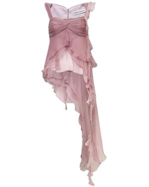 Stolen Stores Fairy Ruffled Asymmetric Top - Pink