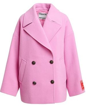 Essentiel Antwerp Abrigo Kidney Con Doble Botonadura - Rosa