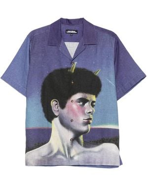 Carne Bollente Graphic-Print Short-Sleeve Shirt - Blue
