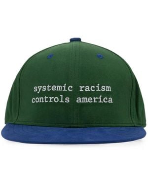 DENIM TEARS X Arthur Jafa Systemic Racism Controls America Embroidered Trucker Hat - Green