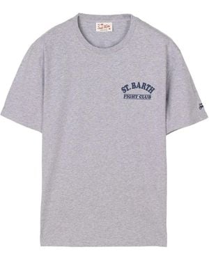 MC2 Saint Barth Graphic-Print Cotton T-Shirt - Grey