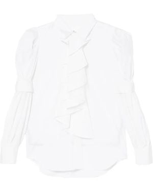 Noir Kei Ninomiya Ruffled Puff-Sleeve Blouse - White
