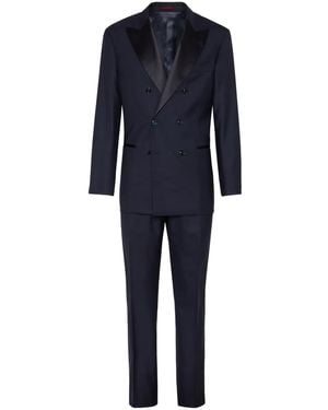 Brunello Cucinelli Double-Breasted Wool Suit - Blue