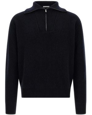 Oliver Lattughi Costa Inglese Ribbed-Knit Jumper - Blue